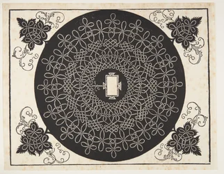 Motif de cordon entrelacé avec bouclier oblong