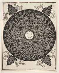 Motif de cordon entrelacé avec médaillon blanc