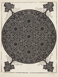 Motif de cordon entrelacé avec sept étoiles hexagonales