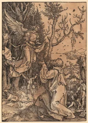 Joachim dans les champs, feuille n° 3 de la série « La vie de Marie »