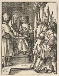 Pilate se lavant les mains, de La Petite Passion, ca. 1509