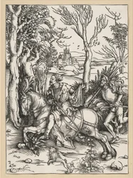 Chevalier à cheval et lansquenet