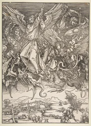Saint Michel combattant le dragon, extrait de « L