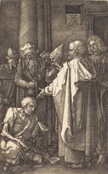 Saint Pierre et Saint Jean guérissant un infirme à la porte du temple