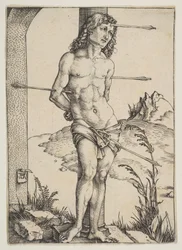 Saint Sébastien attaché à la colonne