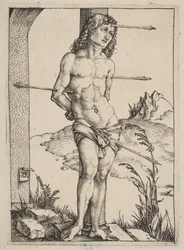 Saint Sébastien attaché à la colonne