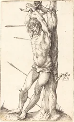Saint Sébastien attaché à l