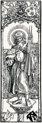 Saint Sebaldus sur un chapiteau