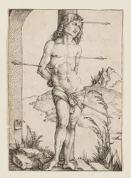 Saint Sébastien attaché à une colonne
