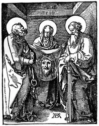 Sainte Véronique avec le suaire entre Saint Pierre et Paul, 1510