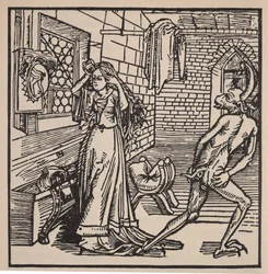 Le démon de la vanité et la coquette, illustration de « Der Ritter vom Turm », 1498