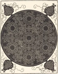 Le quatrième nœud (combinant sept groupes circulaires de nœuds avec des centres noirs)