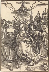 La Sainte Famille avec cinq anges