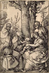 La Sainte Famille avec Joachim et Anne sous un arbre