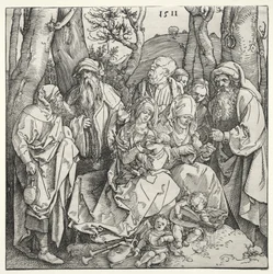 La Sainte Famille avec deux anges musiciens