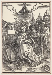 La Sainte Famille avec cinq anges