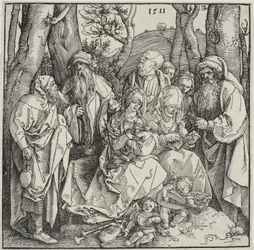 La Sainte Parenté et deux anges musiciens