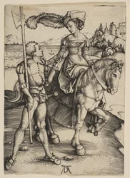 La Dame à cheval et le Lansquenet, vers 1497