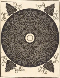 Le troisième nœud avec un cercle noir sur un médaillon blanc