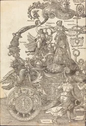 Le Char triomphal de Maximilien I (Le Grand Char Triomphal) [plaque 1 de 8]
