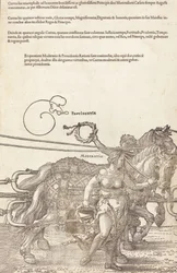 Le char triomphal de Maximilien I Le grand char triomphal [planche 3 de 8], 1523 éd. latine