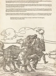 Le Char triomphal de Maximilien I Le Grand Char triomphal [plaque 5 de 8], édition latine de 1523