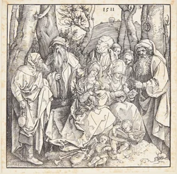 La sainte parenté avec des anges