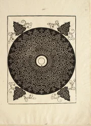 Troisième nœud, avec un cercle noir sur un médaillon blanc