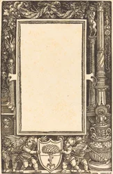 Bordure de titre avec putti tenant les armes de Pirckheimer