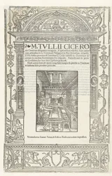 Page de titre des Orationes de Cicéron avec la marque de l