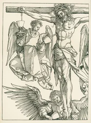 Le Christ en croix avec trois anges, vers 1513-13 (gravure sur bois)