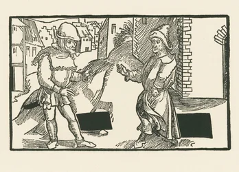 Déméa et Micio, vers 1492-93 (gravure sur bois)