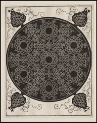 Quatrième nœud, 7 groupes circulaires de nœuds aux centres noirs, vers 1506