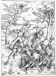 Hercule tuant les Molionides, vers 1496/98 (gravure sur bois)