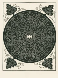 Nœud avec une longue pièce centrale hexagonale et des volutes rondes
