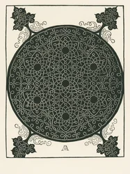 Nœud avec petit cercle noir au centre, répété six fois