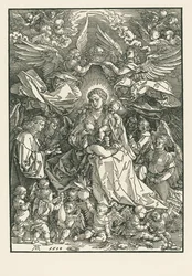 Marie Vierge couronnée par deux anges