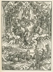 Saint Jean devant Dieu et les vingt-quatre vieillards au ciel. L