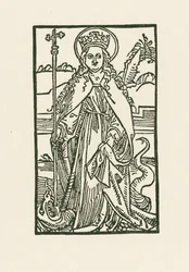 Sainte Marguerite. Illustration de Hortulus Anime. Imprimé par Michael Furter, Bâle