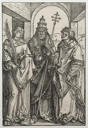 Saints Étienne, Sixte et Laurent, c.1504-05 (gravure sur bois)