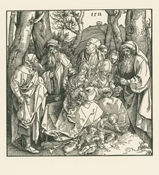 La sainte parenté avec les anges joueurs de luth