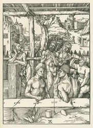 Le bain des hommes, vers 1496-97 (gravure sur bois)