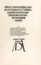Page de titre avec le monogramme en bois de Durer de 