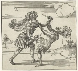 Deux chevaliers combattant
