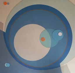 Géométrie bleue en superposition