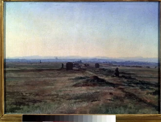 Vue de la via Appia au coucher de soleil