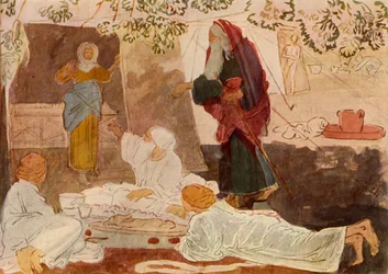 Trois pèlerins visitant Abraham, milieu du 19e siècle, 1965