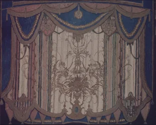 Conception de rideau pour la pièce de théâtre Le Masque de M. Lermontov, 1917