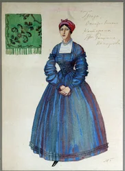 Dessin de costume pour la pièce L