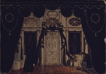 Décor de scène pour la pièce de théâtre Le Bal Masqué de M. Lermontov, 1917